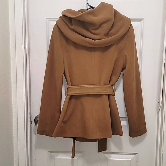 ZARA BASIC WOMEN'S WOOL HOODIE MID-LENGTH IN BROWN SIZE SMALL - Picture 3 of 14